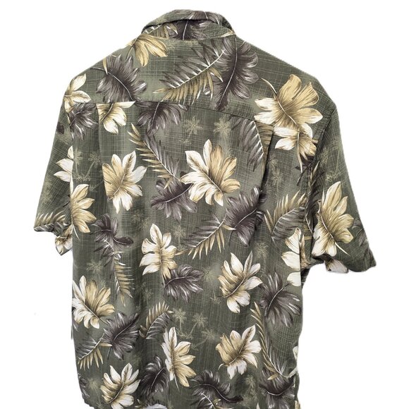 Campia Moda Mens Hawaiian Shirt Size XL Green Multicolor Floral Rayon Button Up - Picture 2 of 5